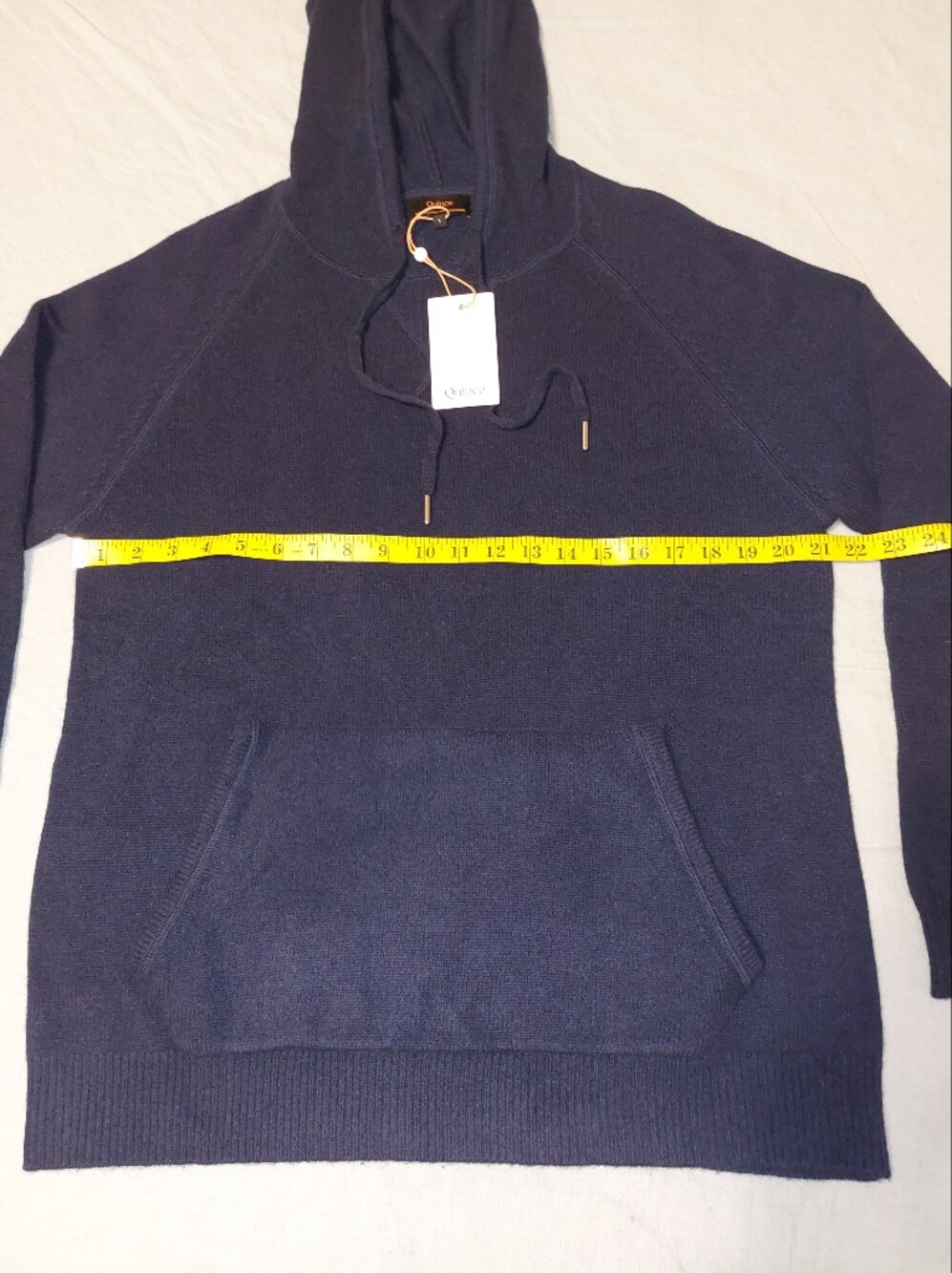 Quince Mongolian Cashmere Pullover Hoodie Sweater Men's L TRUE Navy NWT - Picture 5 of 11